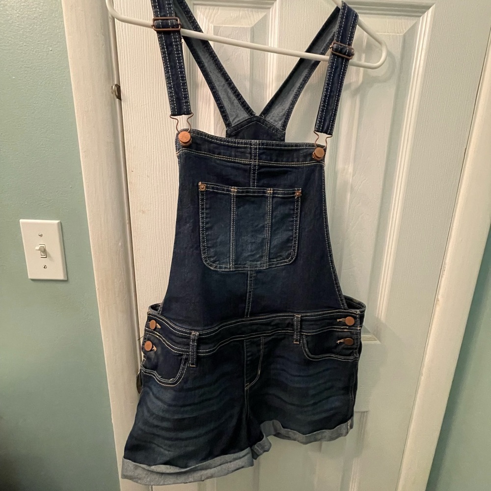 Juniors Denim Overall Shorts